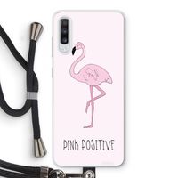 Pink positive: Samsung Galaxy A70 Transparant Hoesje met koord