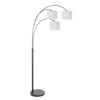 Steinhauer VloerlampSparkled Light zwart met witte kappen - 3825ZW Steinhauer VloerlampSparkled Light zwart met witte kappen - 3825ZW