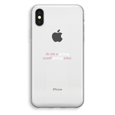 uzelf graag zien: iPhone X Transparant Hoesje