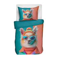 Dekbedovertrek Katoen Animal Couture Lama Dieren 140x200 Cm Fresh And Co Kids - Dekbed-Discounter.nl