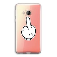 Middle finger white: HTC U Play Transparant Hoesje