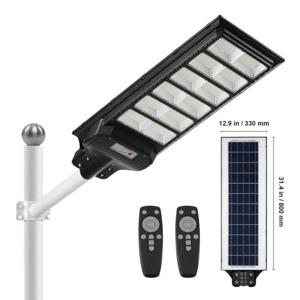 VEVOR 600W straatlantaarn op zonne-energie, 1000LM buiten LED-schijnwerpers op zonne-energie met infrarood afstandsbediening, IP66 waterdichte beveiliging zonne-bewegingssensorlamp voor tuin, thuis, pad