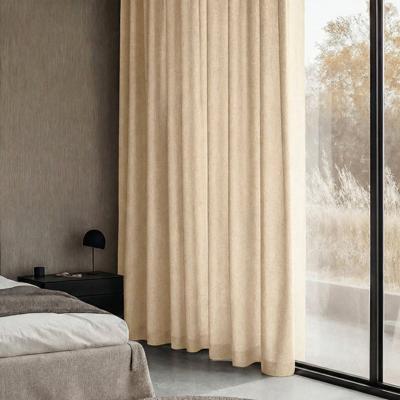 Sale: -35% | Gordijnen Met Linnen Look - Haken Of Ringen - Beige 250x300 Cm - - Dekbed-Discounter.nl