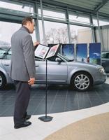 Vloerstandaard voor A4 - 10 ramen zwart