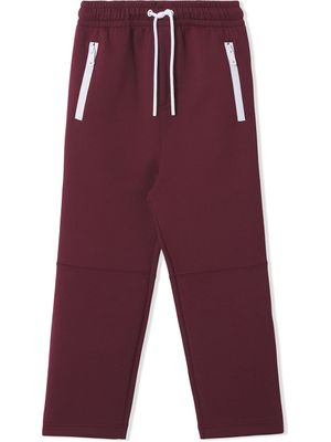 Burberry Kids pantalon de jogging à patch logo - Rouge