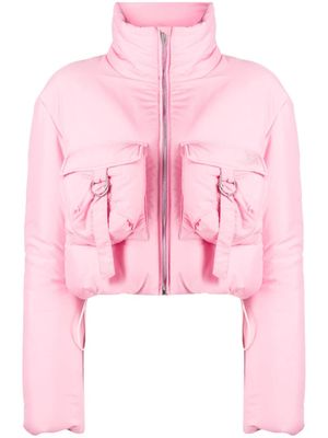 Blumarine doudoune crop à col montant - Rose