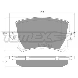 Remblokkenset, schijfrem TOMEX Brakes, Inbouwplaats: Achteras: , u.a. für VW, Seat, Audi