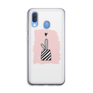 Zwart-wit cactus: Samsung Galaxy A40 Transparant Hoesje