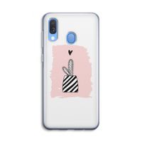 Zwart-wit cactus: Samsung Galaxy A40 Transparant Hoesje