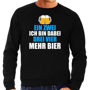 Apres ski trui Ein Zwei Drei Bier zwart heren - Wintersport sweater - Foute apres ski outfit