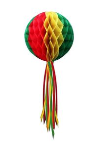 Hangdecoratie bol rood/geel/groen ø 50 cm