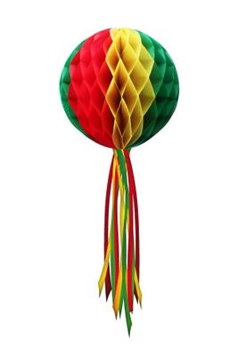 Hangdecoratie bol rood/geel/groen ø 50 cm