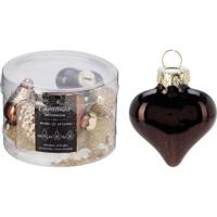 kersthanger amber mix glas set a 12st