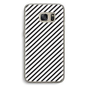 Strepen zwart-wit: Samsung Galaxy S7 Transparant Hoesje