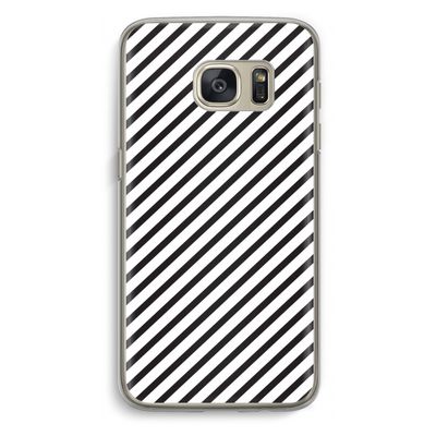 Strepen zwart-wit: Samsung Galaxy S7 Transparant Hoesje