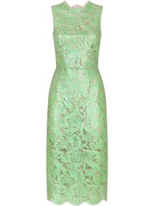 Dolce & Gabbana robe mi-longue en dentelle - Vert