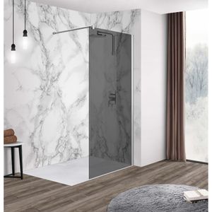 Inloopdouche Fabriecio Ravenna | 100x200 cm | Nano-coating | Rookglas | Chroom beslag