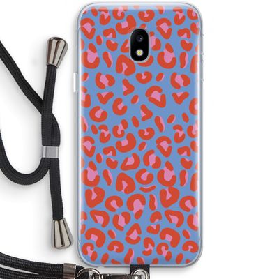 Leopard blue: Samsung Galaxy J3 (2017) Transparant Hoesje met koord