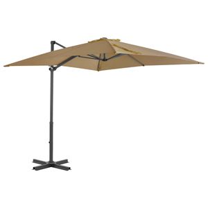 VidaXL Zweefparasol met aluminium paal 250x250 cm taupe