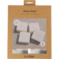 Creativ Company Siliconen vormen, vierkant met grafisch design, h: 2,4 cm, l: 6,8 cm, b: 6,8 cm, 4 stuk/ 1 doos Creativ Company Siliconen vormen, vierkant met grafisch design, h: 2,4 cm, l: 6,8 cm, b: 6,8 cm, 4 stuk/ 1 doos