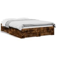 Bedframe met lades bewerkt hout gerookt eikenkleurig 120x200 cm