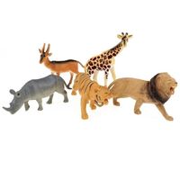 5x Plastic safaridieren figuren speelgoed   -
