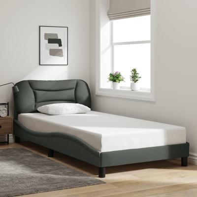 Bedframe zonder matras 100x200 cm stof donkergrijs
