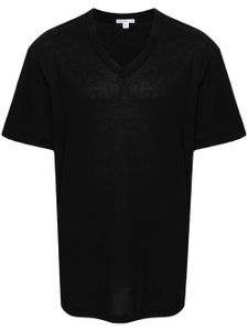 James Perse t-shirt en coton à col v - Noir