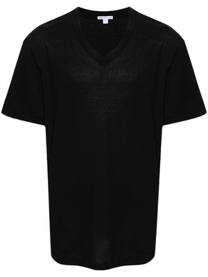 James Perse t-shirt en coton à col v - Noir