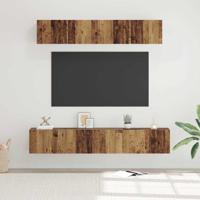 TV-kast set 5 pcs Oud hout Standaard Medium Bewerkt hout