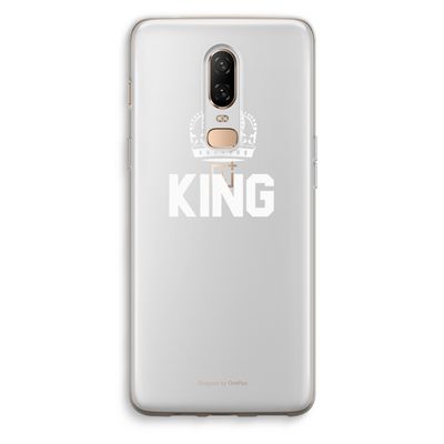 King zwart: OnePlus 6 Transparant Hoesje