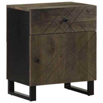 Nachtkastje 50x33x60 cm massief mangohout zwart