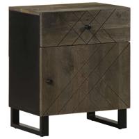 Nachtkastje 50x33x60 cm massief mangohout zwart