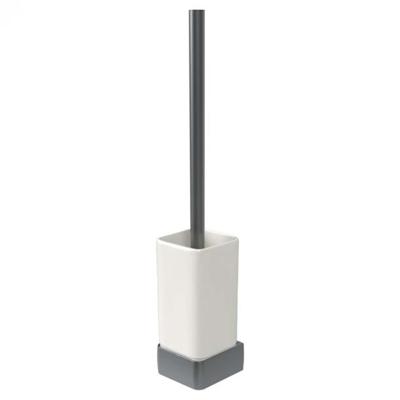Toiletborstelset Haceka Aline | Wandmontage | Aluminium | Vierkant | Geborsteld grijs
