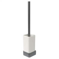 Toiletborstelset Haceka Aline | Wandmontage | Aluminium | Vierkant | Geborsteld grijs