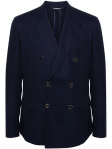 Dolce & Gabbana blazer en laine vierge à boutonnière croisée - Bleu