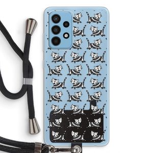 Zwarte poes: Samsung Galaxy A52 Transparant Hoesje met koord