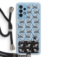 Zwarte poes: Samsung Galaxy A52 Transparant Hoesje met koord
