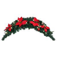 Kerstboog met LED-lampjes 90 cm PVC groen