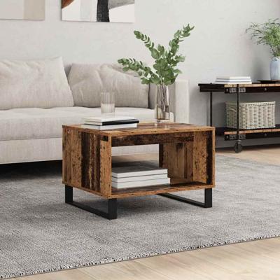 Salontafel Oud hout 60 x 50 x 40 cm Bewerkt hout
