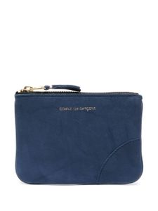 Comme Des Garçons Wallet pochette en cuir à fermeture zippée - Bleu