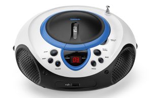 Draagbare FM Radio CD en USB speler Lenco Wit-Blauw