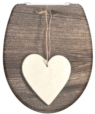 Schutte Duroplast WC-bril WOOD HEART met soft-close en quick-release
 82377