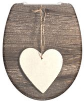 Schutte Duroplast WC-bril WOOD HEART met soft-close en quick-release
 - 82377 82377