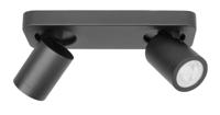 Highlight Dubbele IP44 opbouwspotOliver mat zwart - S7438.01
