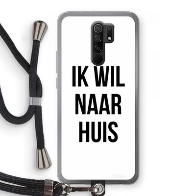 Ik wil naar huis: Xiaomi Redmi 9 Transparant Hoesje met koord