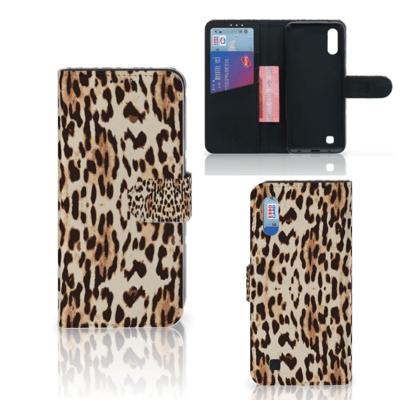 Samsung Galaxy M10 | Telefoonhoesje | Met pasjeshouder | Leopard