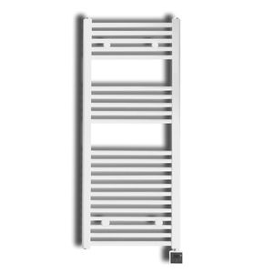 Elektrische Design Radiator Sanicare Plug & Play 111,8x60 cm Wit 730 Watt Met Chroom Thermostaat En Bluetooth Links Sanicare