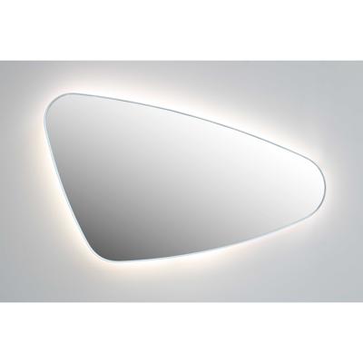 Spiegel Organisch INK SP23 100x60 cm Met Verlichting en Spiegelverwarming Rechts Geborsteld RVS Ink