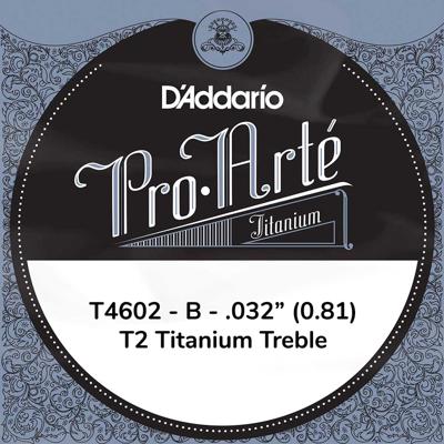 D'Addario T4602 Titanium Treble Losse Klassieke B-Snaar .032 D'Addario T4602 Titanium Treble Losse Klassieke B-Snaar .032